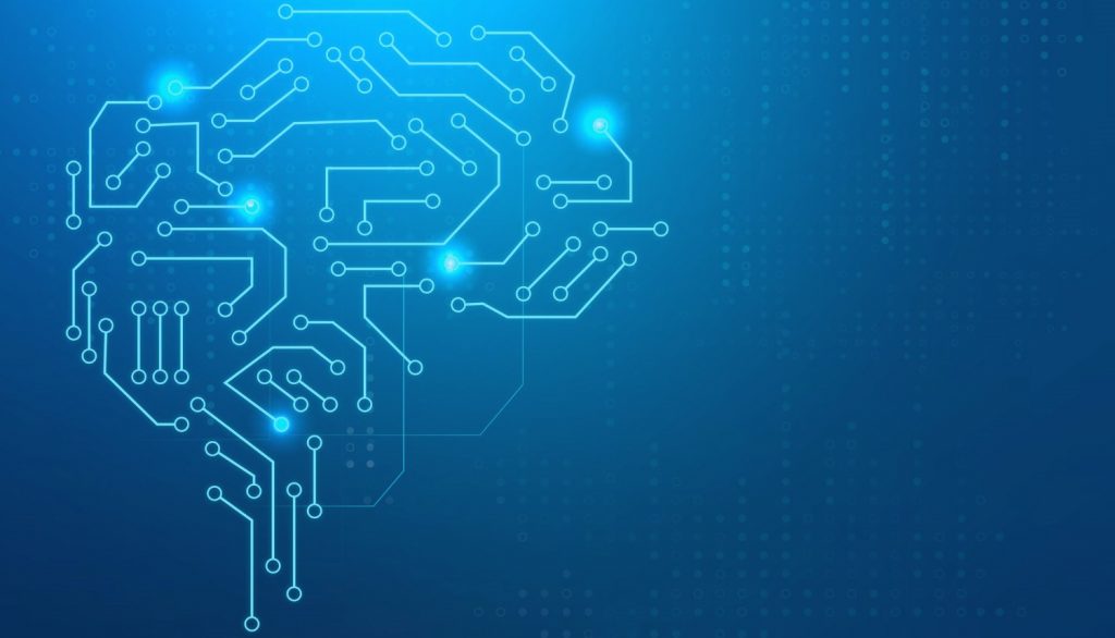 un cerveau avec des connexions électroniques