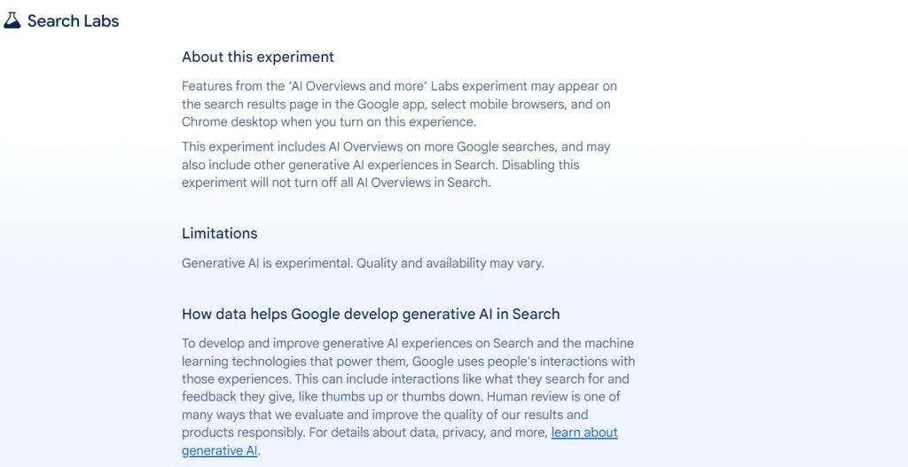 Avertissement Google qualité réponses IA