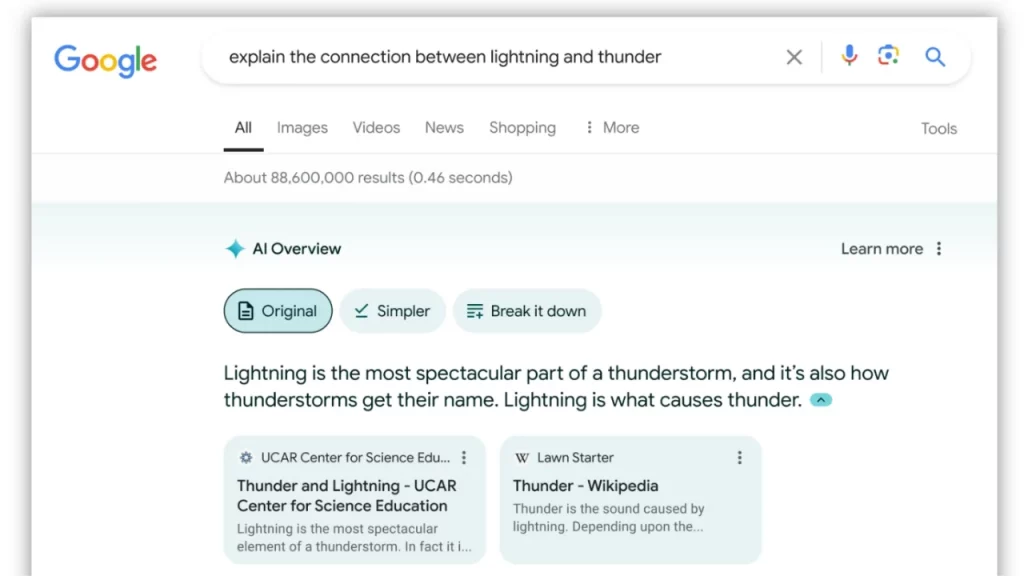 requete informationnelle sur Google AI Overviews